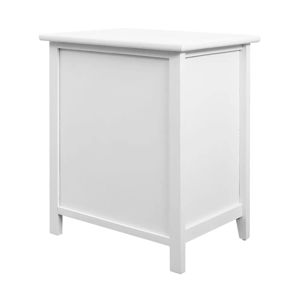 2x Bedside Table Nightstands 2 Drawers Storage Cabinet Bedroom Side White