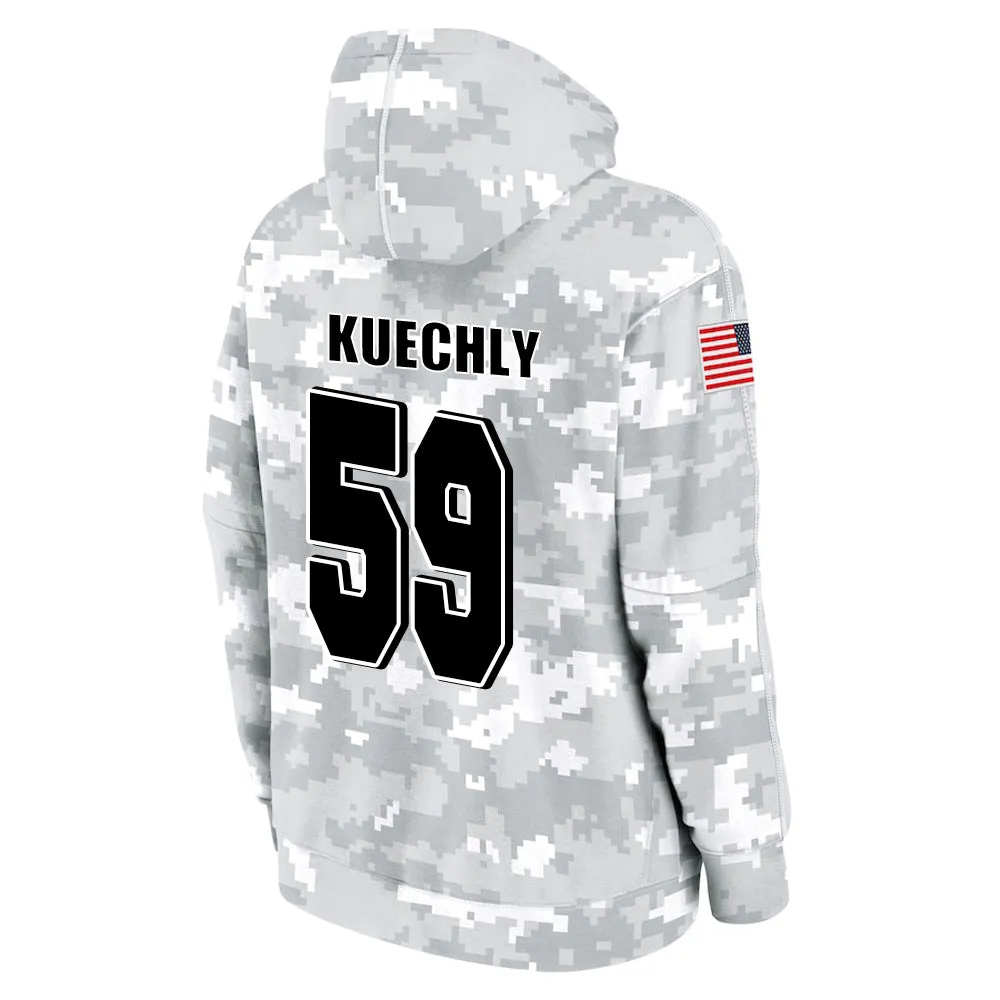 #59 Kuechly Salute to Players Hoodie Carolina Panthers Fashion Fan Hoodies Fall Fleece Tops American Football Fan Gifts