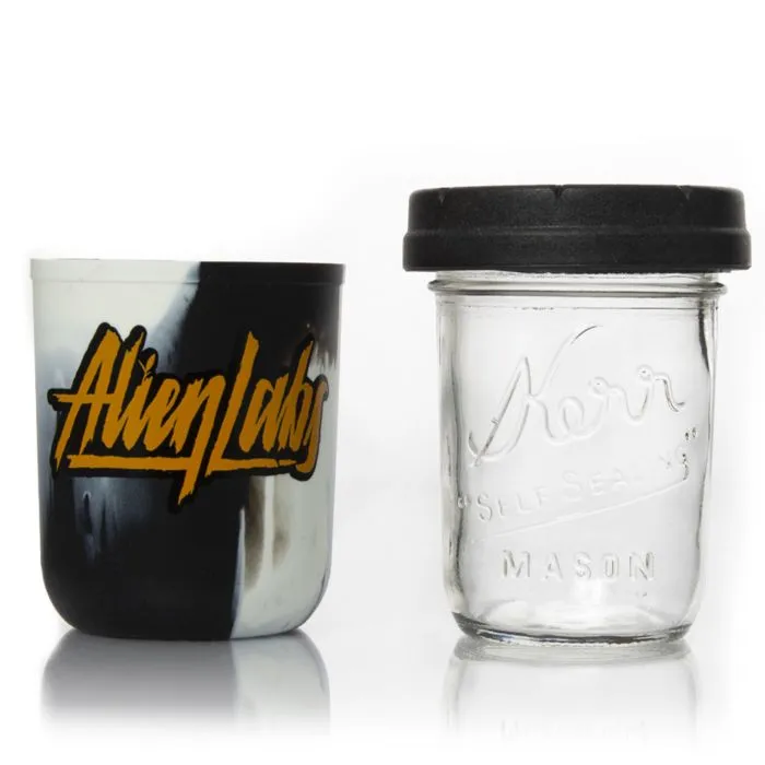 Alien Labs - Zebra - RE:STASH Silicone & Glass Jar - 1/2oz Capacity
