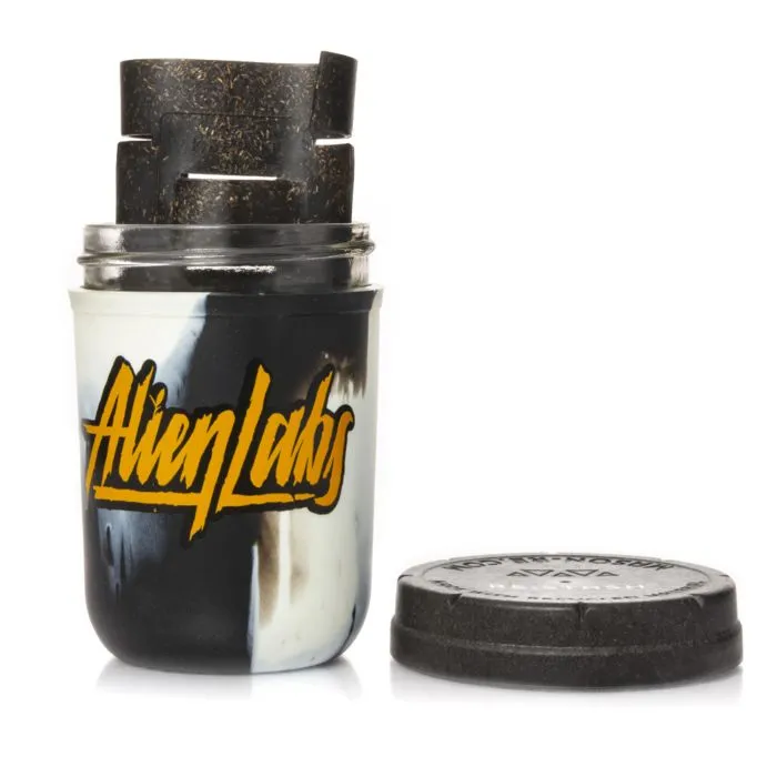 Alien Labs - Zebra - RE:STASH Silicone & Glass Jar - 1/2oz Capacity