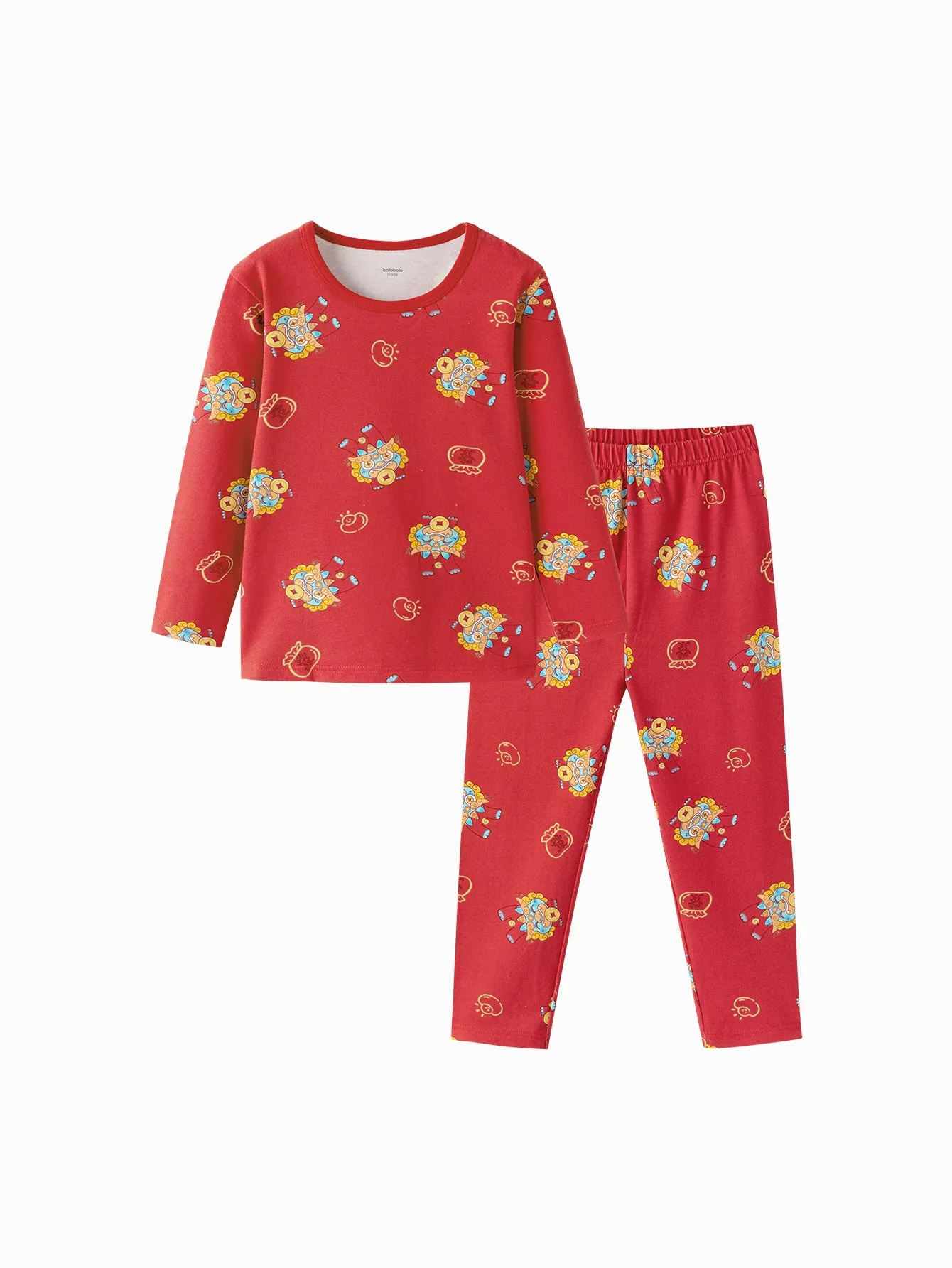 Balabala Baby Autumn Clothes Suit Year of the Snake Boy And Girl Thermal Underwear Animal Year Red Pajamas