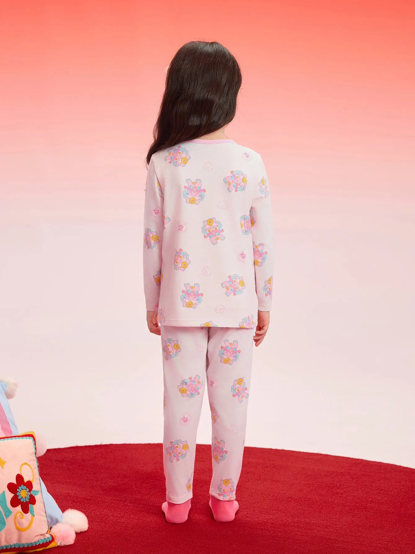 Balabala Baby Autumn Clothes Suit Year of the Snake Boy And Girl Thermal Underwear Animal Year Red Pajamas