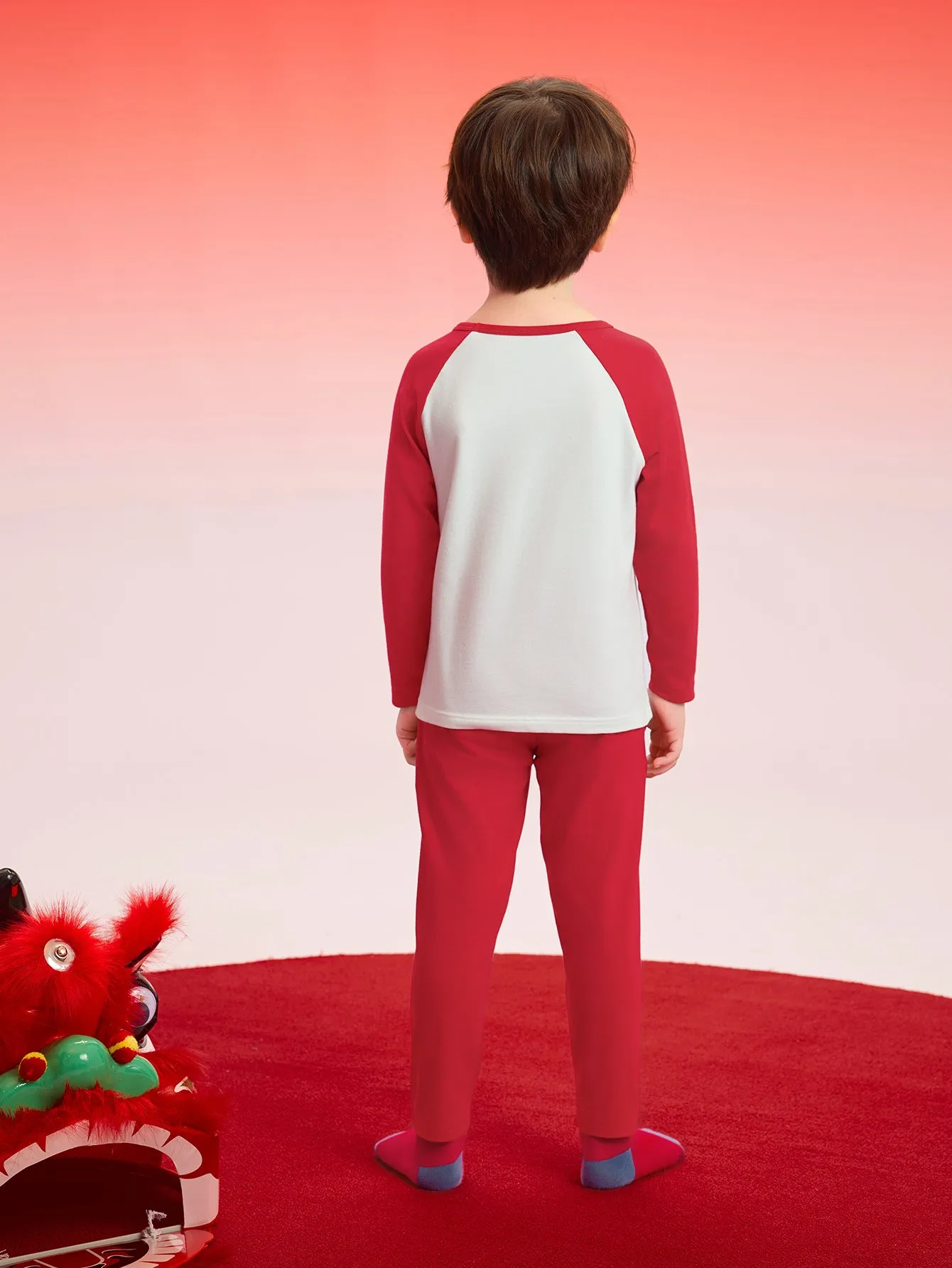 Balabala Baby Autumn Clothes Suit Year of the Snake Boy And Girl Thermal Underwear Animal Year Red Pajamas