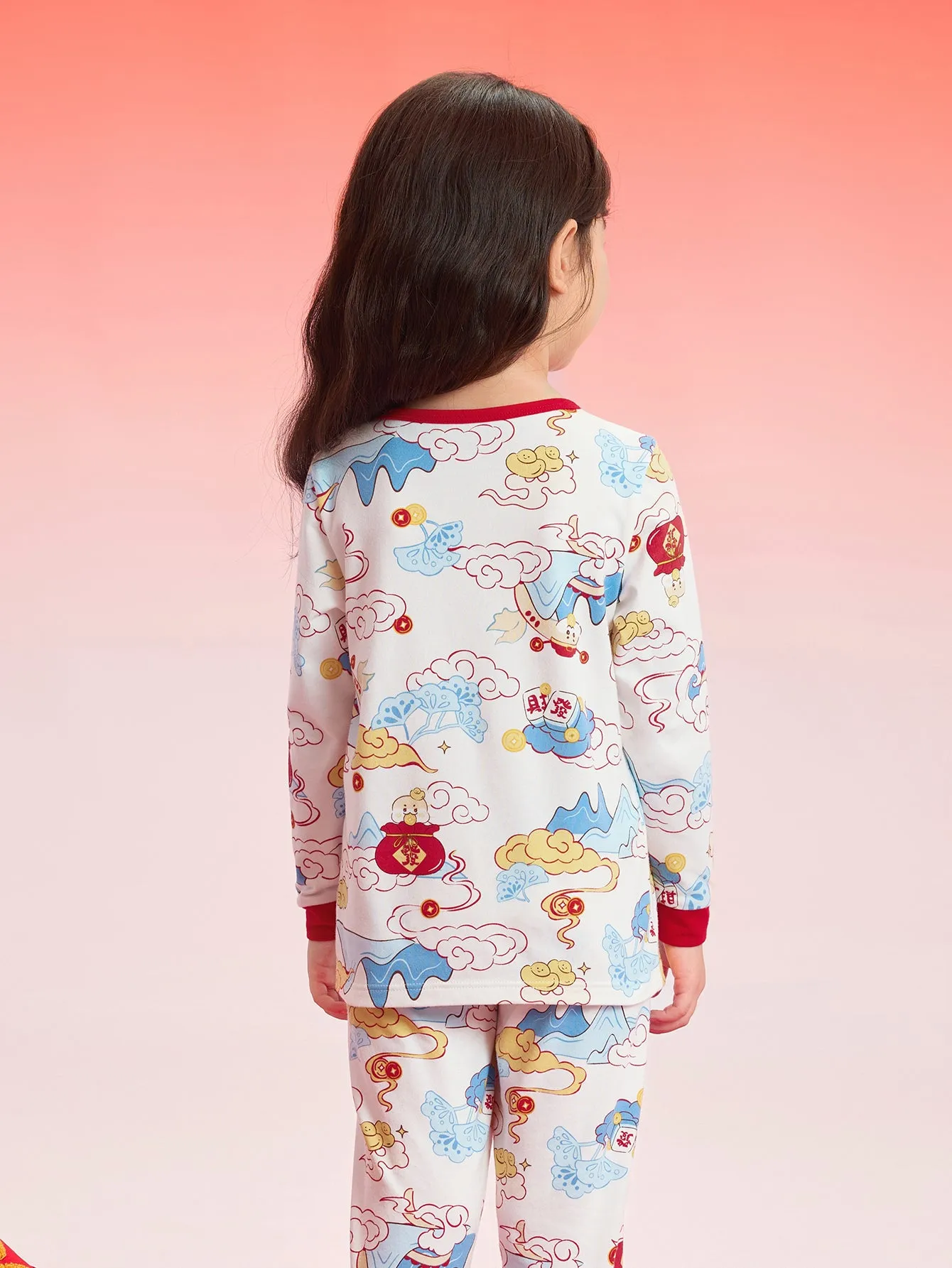 Balabala Baby Autumn Clothes Suit Year of the Snake Boy And Girl Thermal Underwear Animal Year Red Pajamas