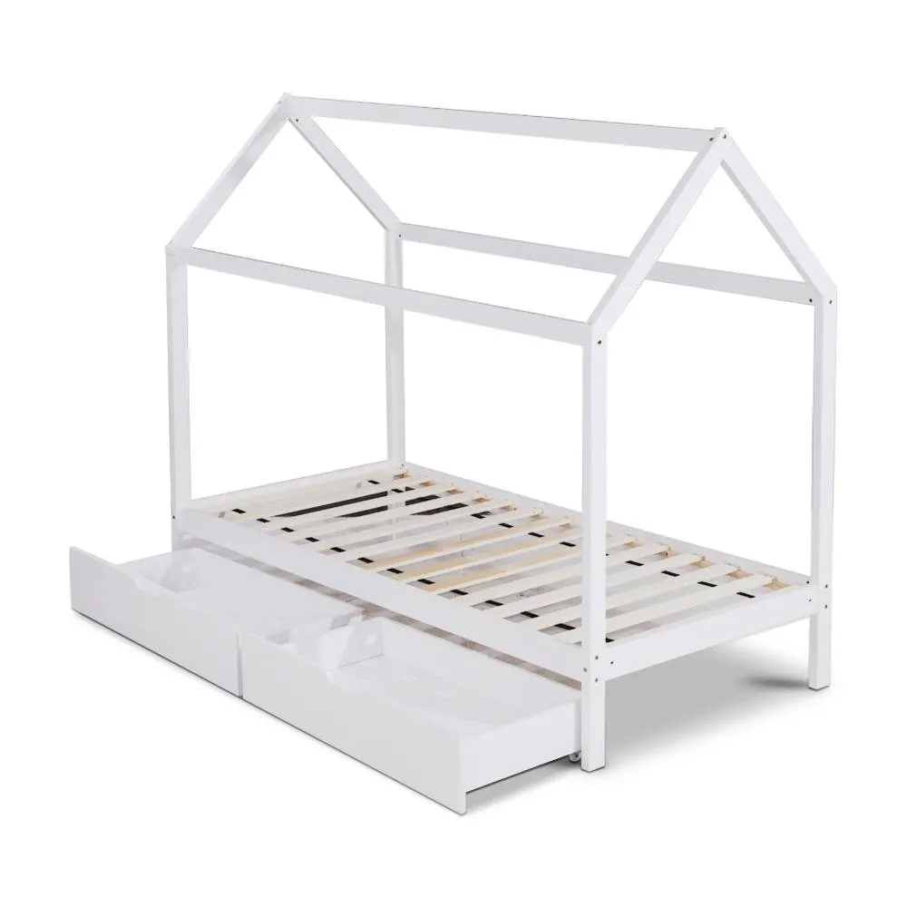 Bali Wooden Single Bed Frame White