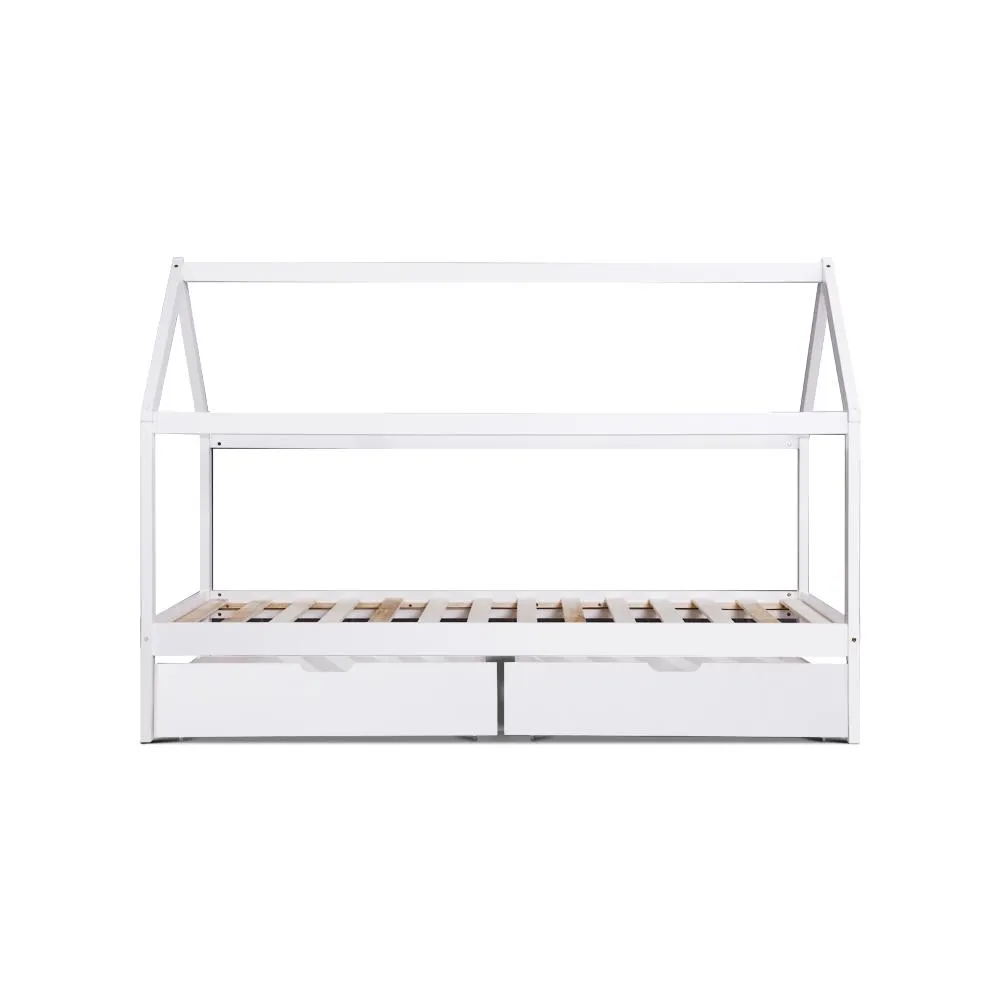 Bali Wooden Single Bed Frame White