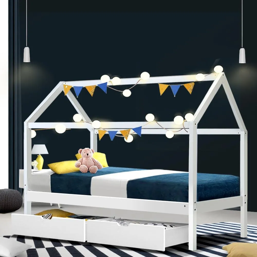 Bali Wooden Single Bed Frame White