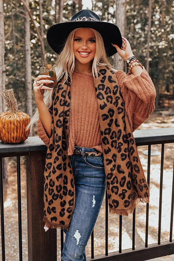 Beautiful Ambition Leopard Scarf in Camel
