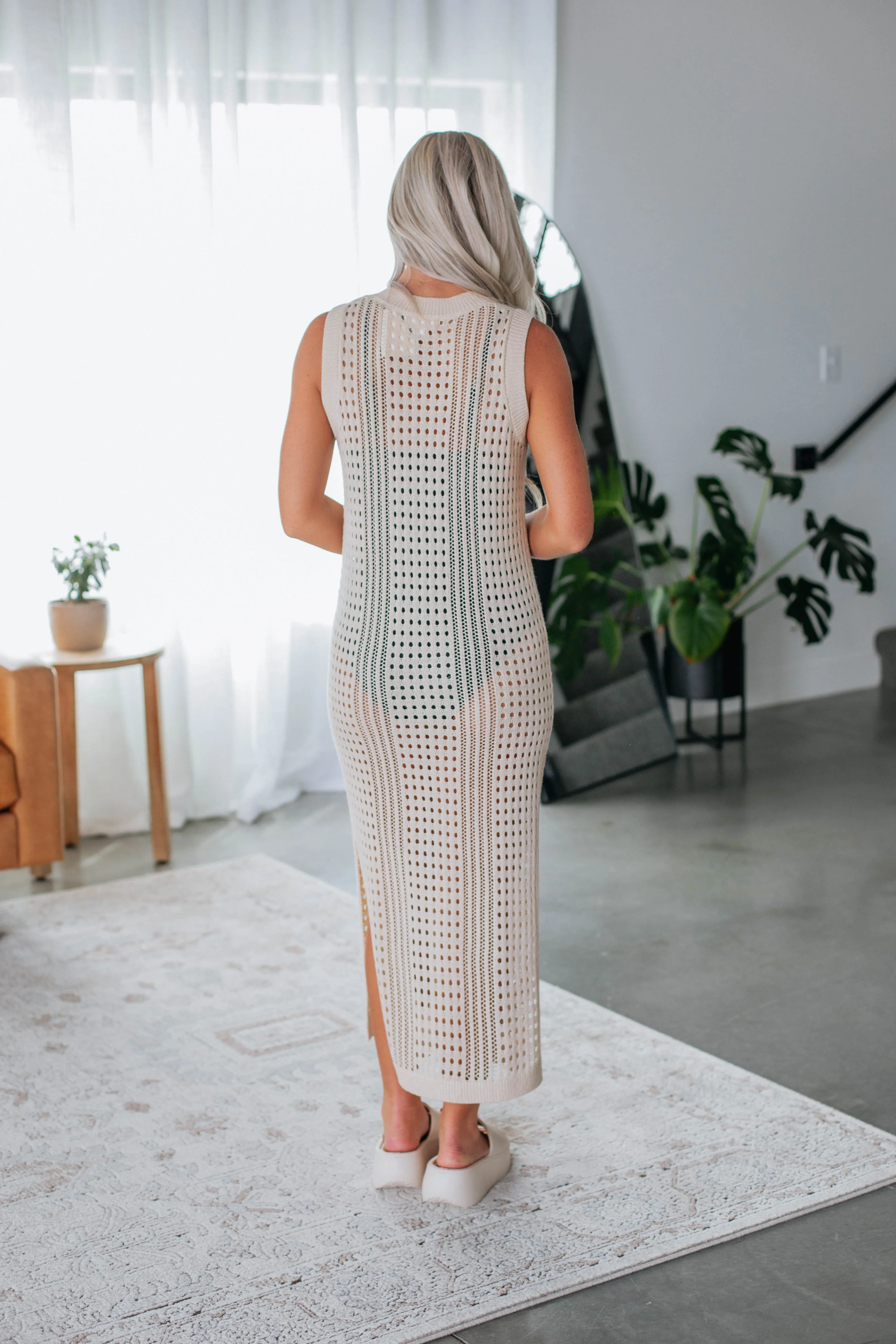 Belinda Crochet Dress - Cream