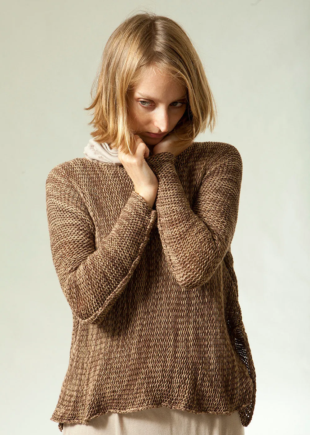 Brown melange shirt