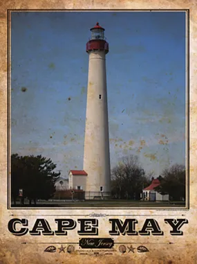 Cape May Lighthouse Vintage Travel Poster