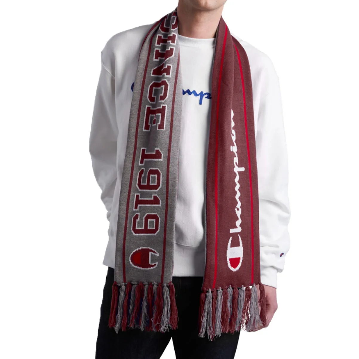 Champion Unisex Reversible Scarf H0723A-7 U Cherry/Oxfgrey
