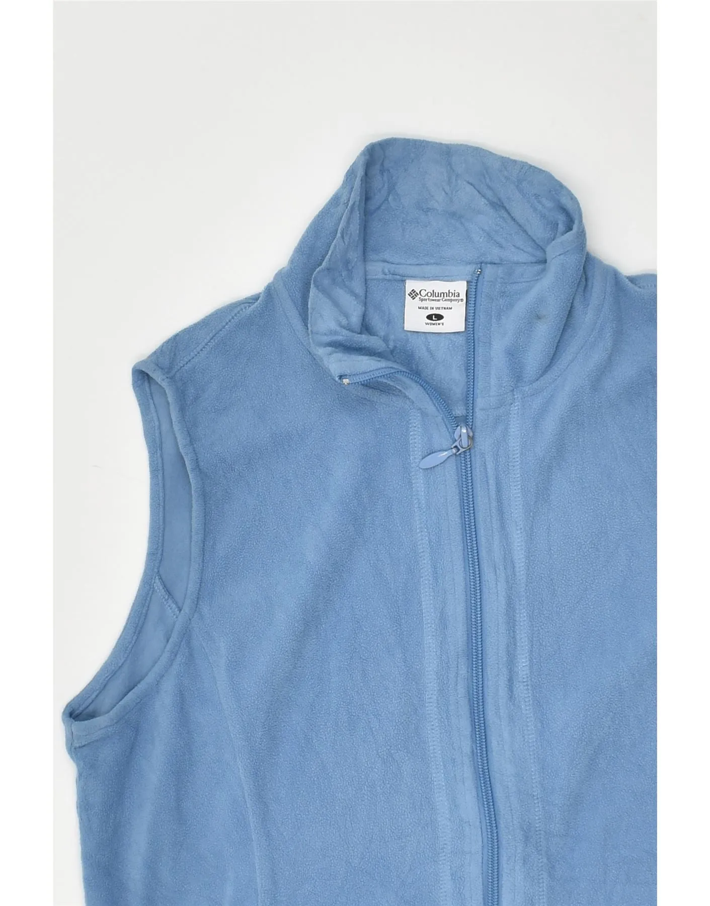 COLUMBIA Womens Fleece Gilet UK 16 Large Blue Polyester