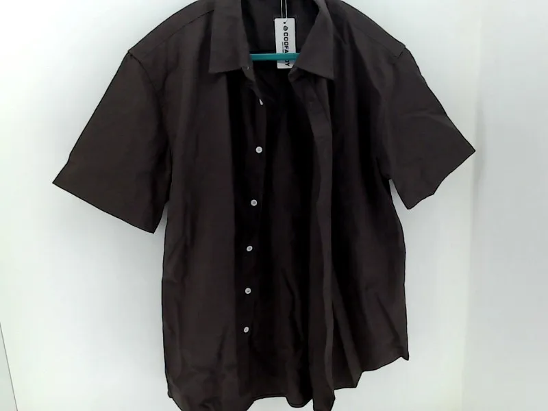 Coofandy Mens Casual Shirt Regular Short Sleeve Dress Color Grey Size Large