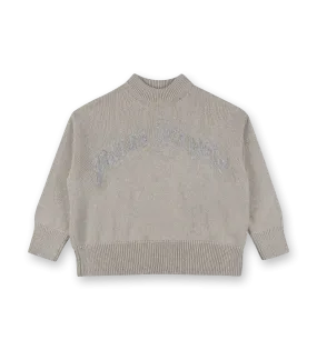Curved Logo Sweater Ice Silver