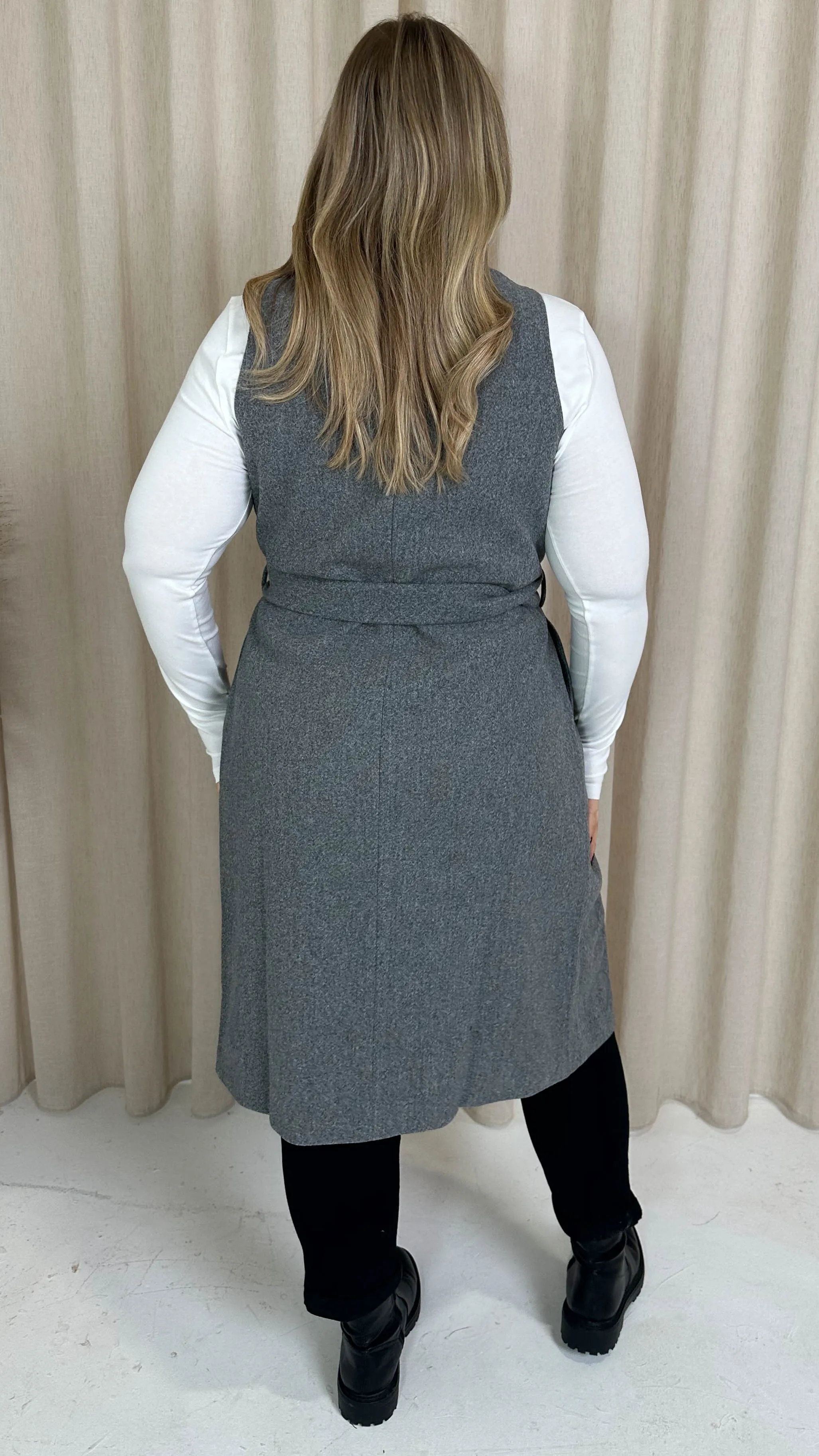 CurveWow Waterfall Gilet  Light Grey