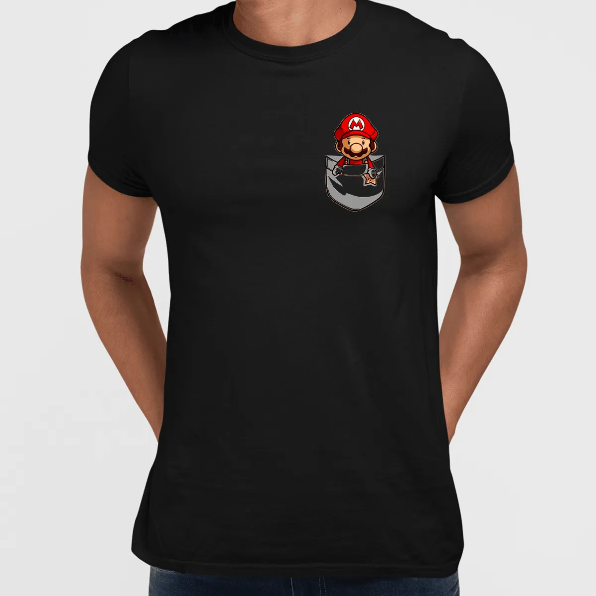 Cute Super Mario in the pocket Tee Nintendo SNES for All retro Minds