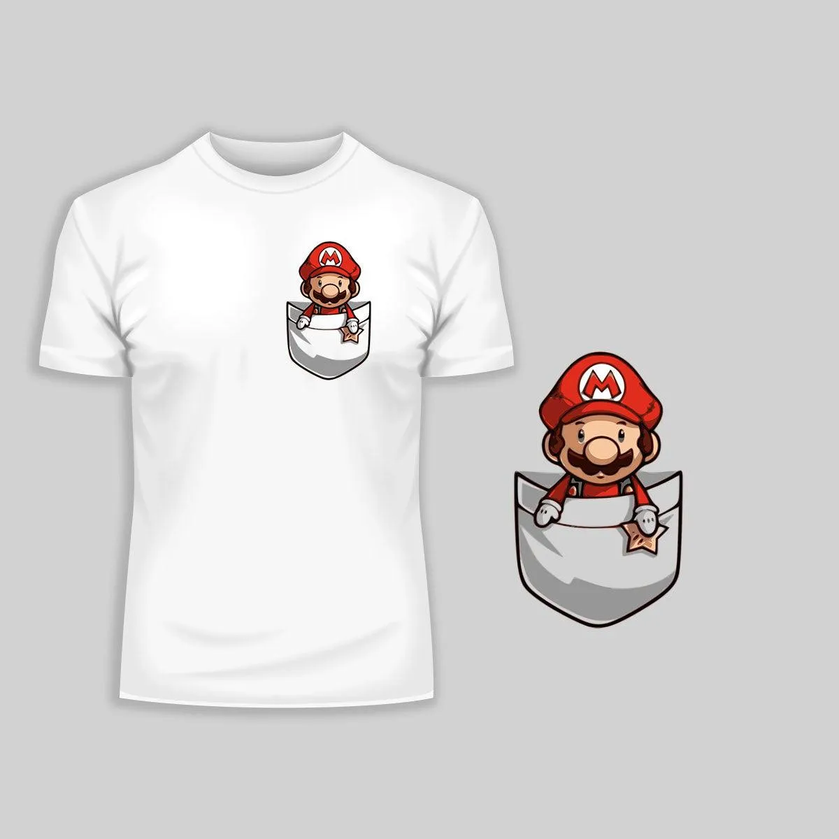 Cute Super Mario in the pocket Tee Nintendo SNES for All retro Minds