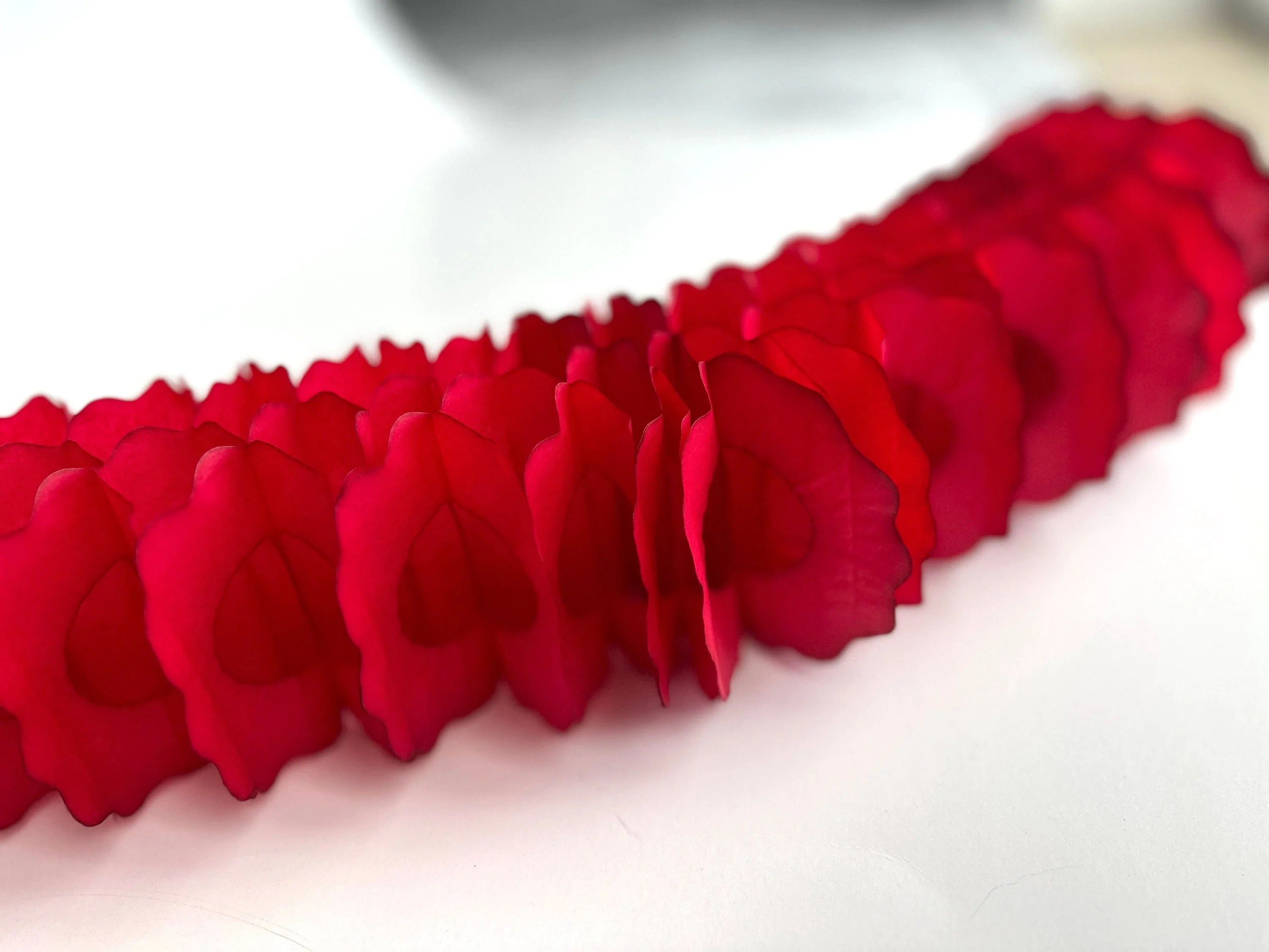 Deep red  Classic vintage Paper Garlands - set of 3 -  142 " /  360cm - reusable