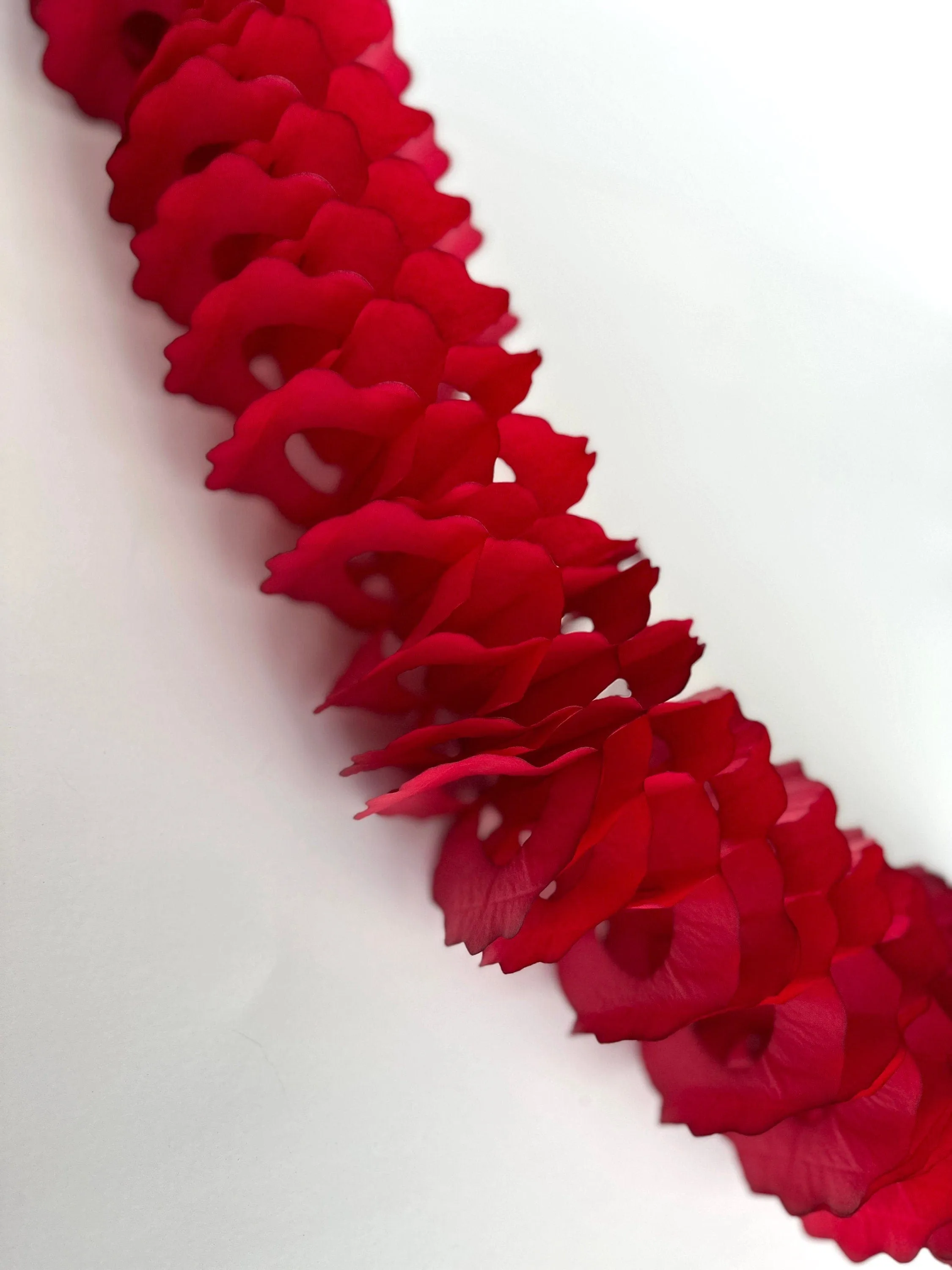 Deep red  Classic vintage Paper Garlands - set of 3 -  142 " /  360cm - reusable