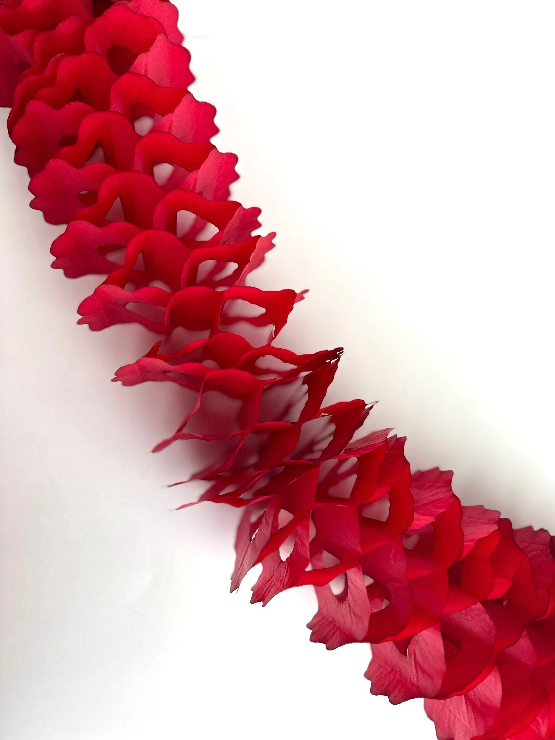 Deep red  Classic vintage Paper Garlands - set of 3 -  142 " /  360cm - reusable