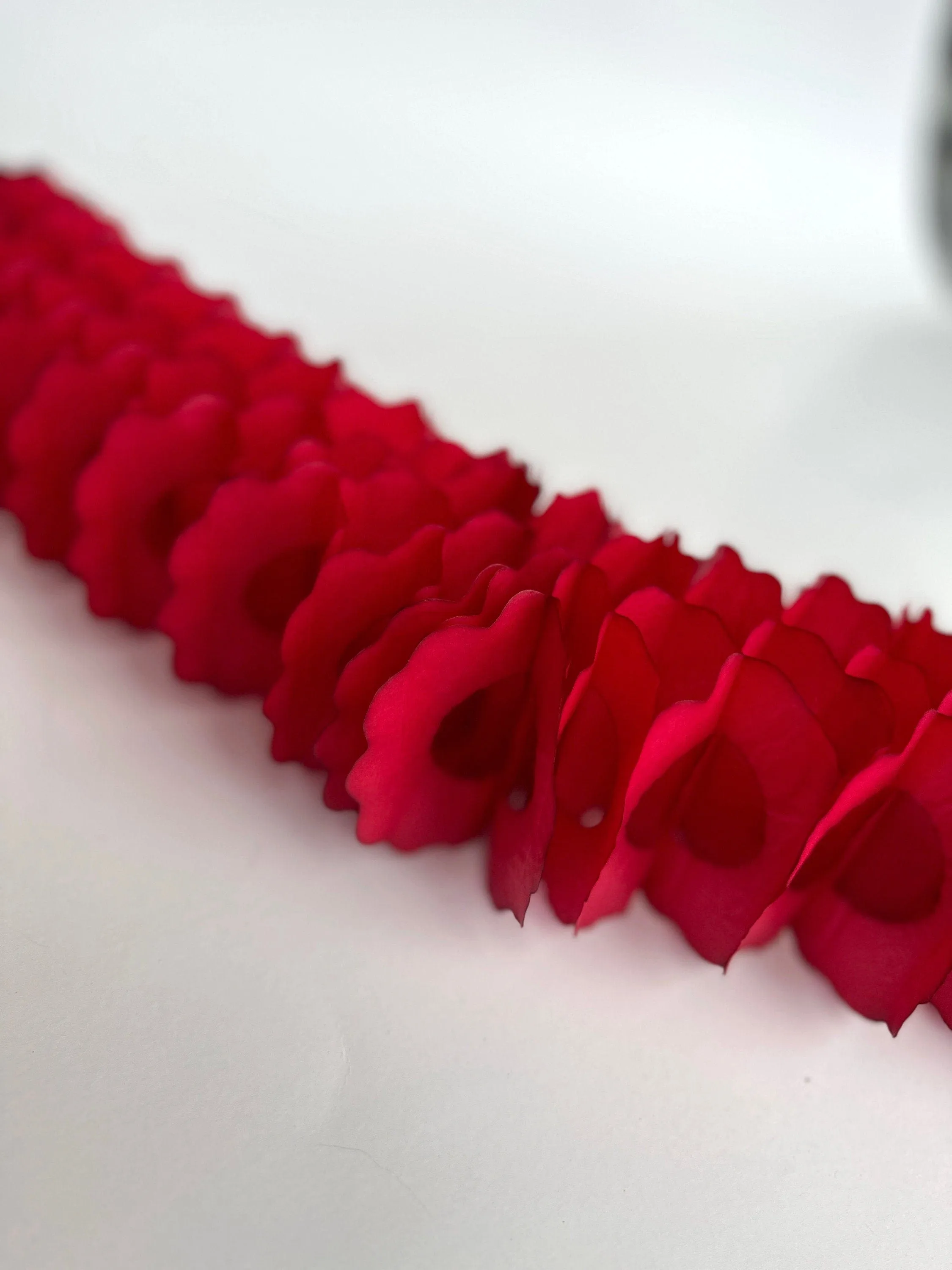 Deep red  Classic vintage Paper Garlands - set of 3 -  142 " /  360cm - reusable