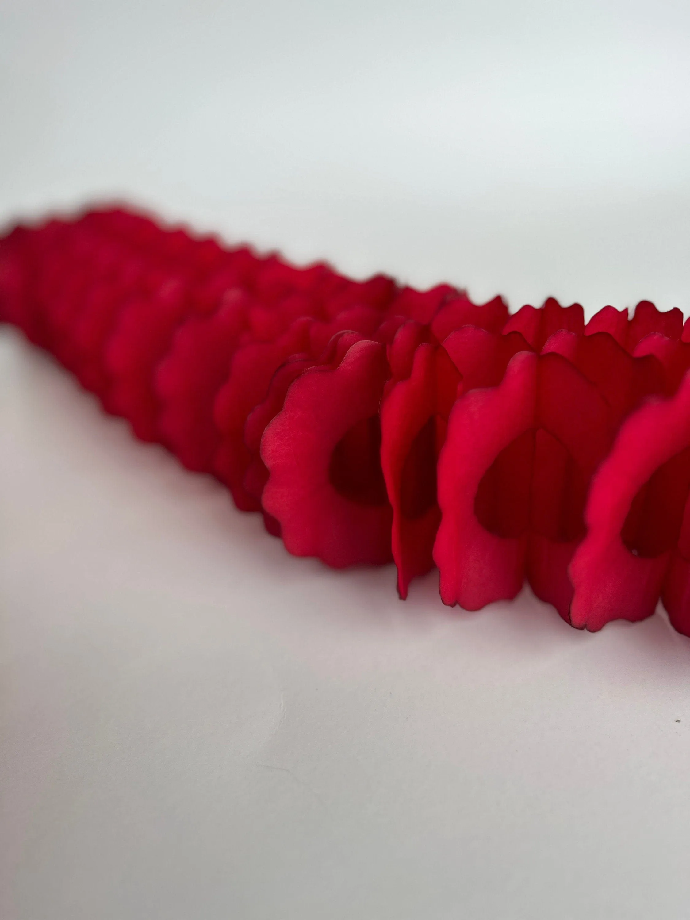 Deep red  Classic vintage Paper Garlands - set of 3 -  142 " /  360cm - reusable