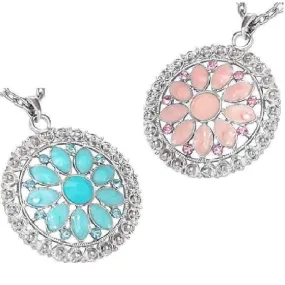 Delightful Daisy Vintage Look Enamel & CZ Floral Pendant Necklace for Women ~ Two Fresh Colors to Choose!