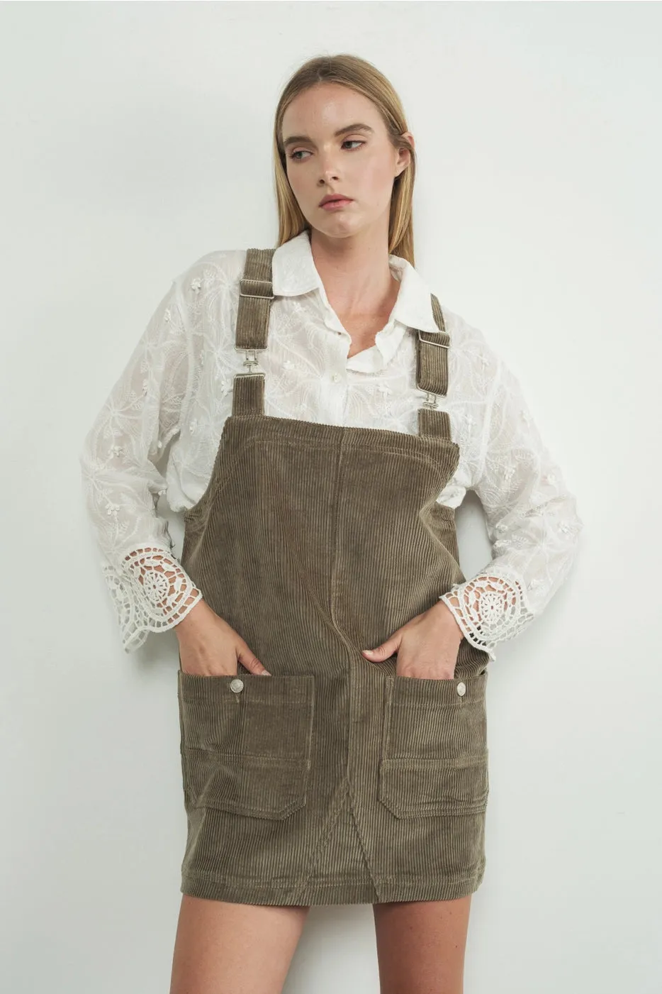 Drew Corduroy Overall Dress