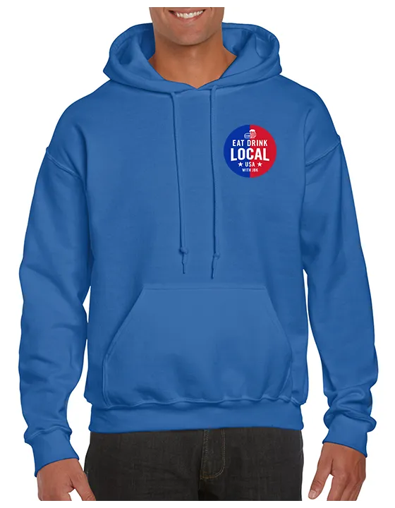 Eat and Drink Local Hoodie Left Chest Logo
