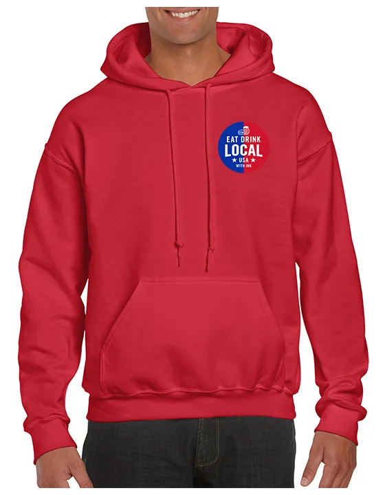 Eat and Drink Local Hoodie Left Chest Logo
