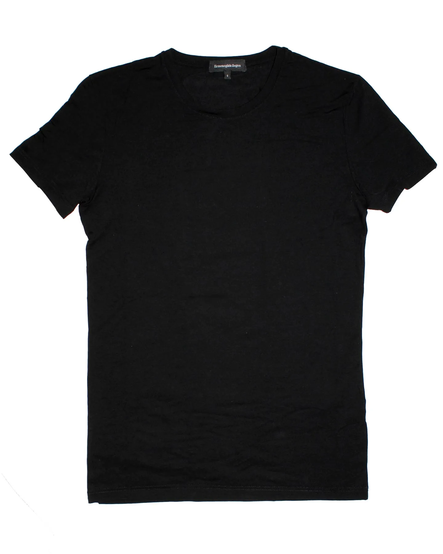 Ermenegildo Zegna T-Shirt Round Neck Black Micromodal L SALE