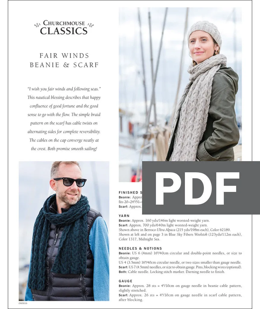 Fair Winds Beanie & Scarf Using Berroco Ultra Alpaca
