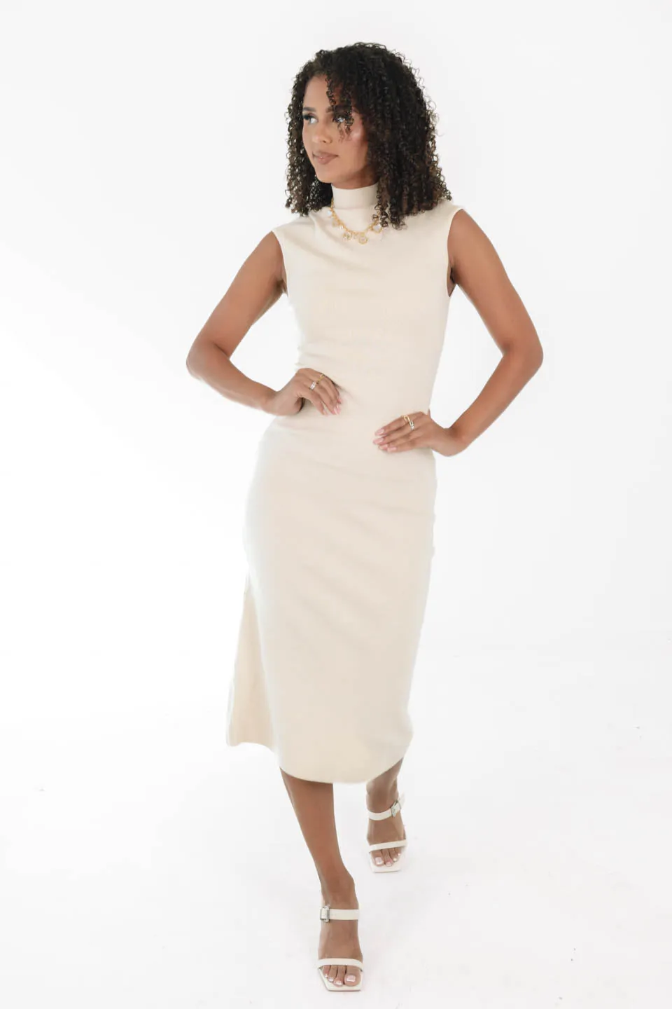 Fall In Love Midi Dress - Cream
