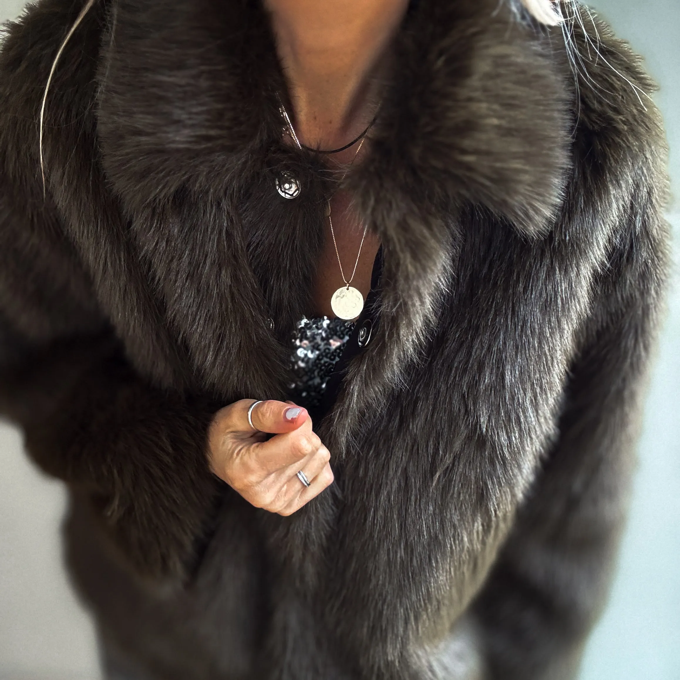 Faux fur KHAKI BROWN jacket *NEW*