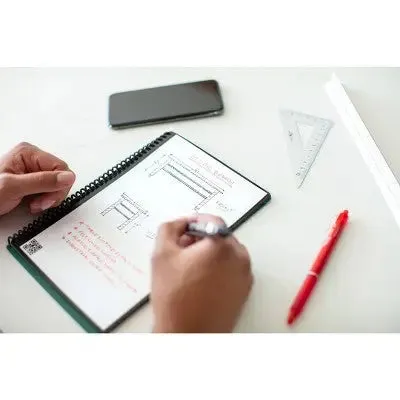Fusion Smart Reusable Notebook 7 Page Styles 42 Pages 6"x8.8" Executive Size Eco-Friendly Notebook Black - Rocketbook