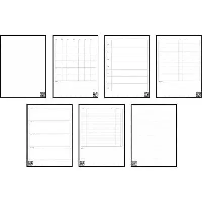 Fusion Smart Reusable Notebook 7 Page Styles 42 Pages 6"x8.8" Executive Size Eco-Friendly Notebook Black - Rocketbook