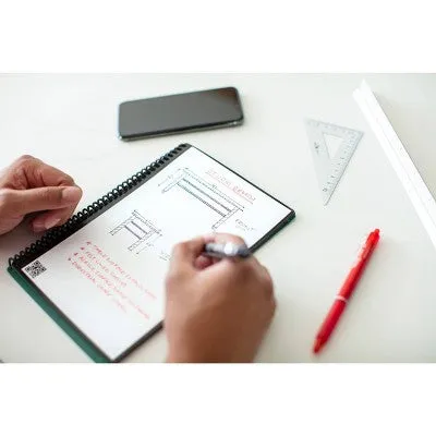 Fusion Smart Reusable Notebook 7 Page Styles 42 Pages 6"x8.8" Executive Size Eco-Friendly Notebook Teal Blue - Rocketbook