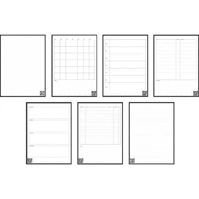 Fusion Smart Reusable Notebook 7 Page Styles 42 Pages 6"x8.8" Executive Size Eco-Friendly Notebook Teal Blue - Rocketbook