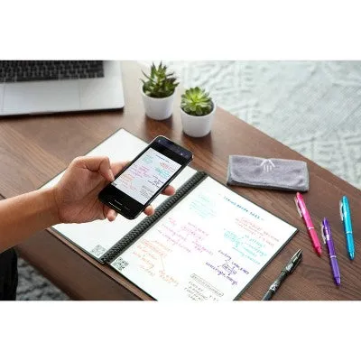 Fusion Smart Reusable Notebook 7 Page Styles 42 Pages 8.5"x11" Letter Size Eco-Friendly Notebook Teal - Rocketbook