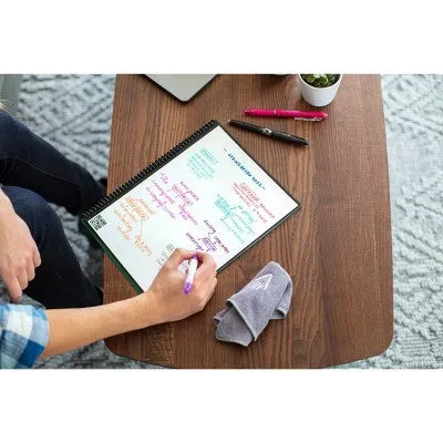 Fusion Smart Reusable Notebook 7 Page Styles 42 Pages 8.5"x11" Letter Size Eco-Friendly Notebook Teal - Rocketbook