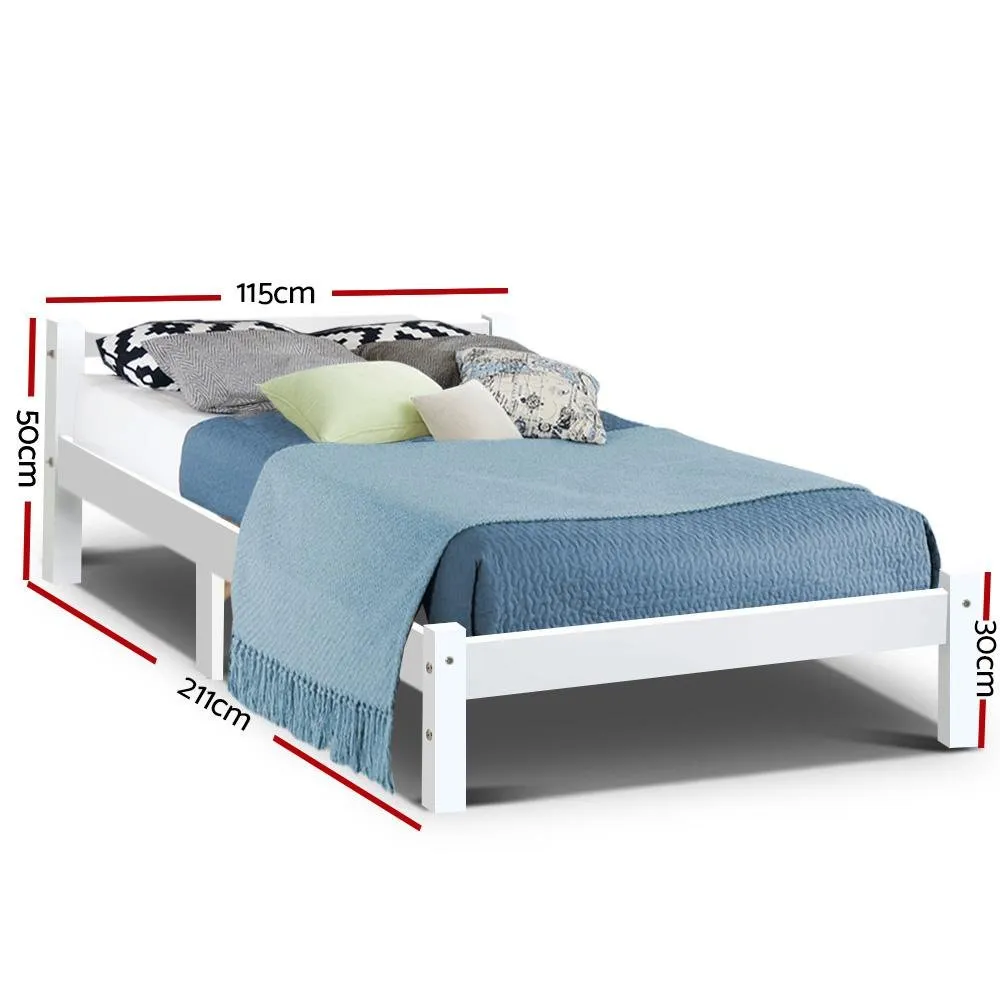 Gibson Wooden King Single Bed Frame White