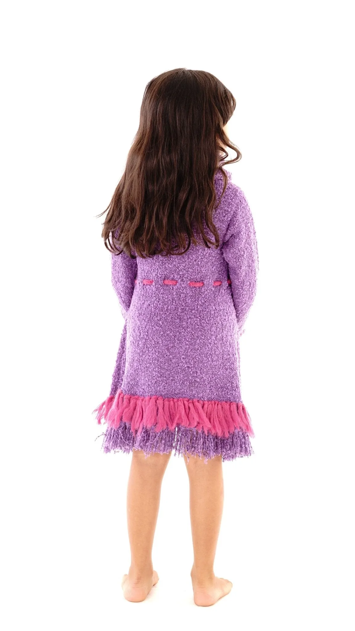 Girls' Long Sleeves Dress with Fringes