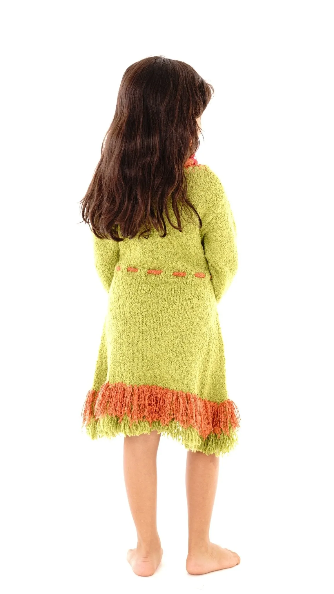 Girls' Long Sleeves Dress with Fringes
