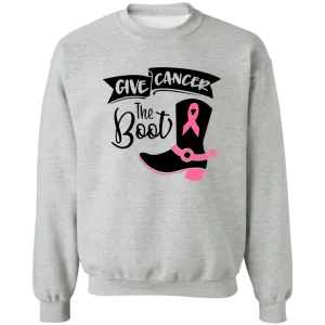 Give Cancer the Boot Unisex Crewneck Pullover Sweatshirt