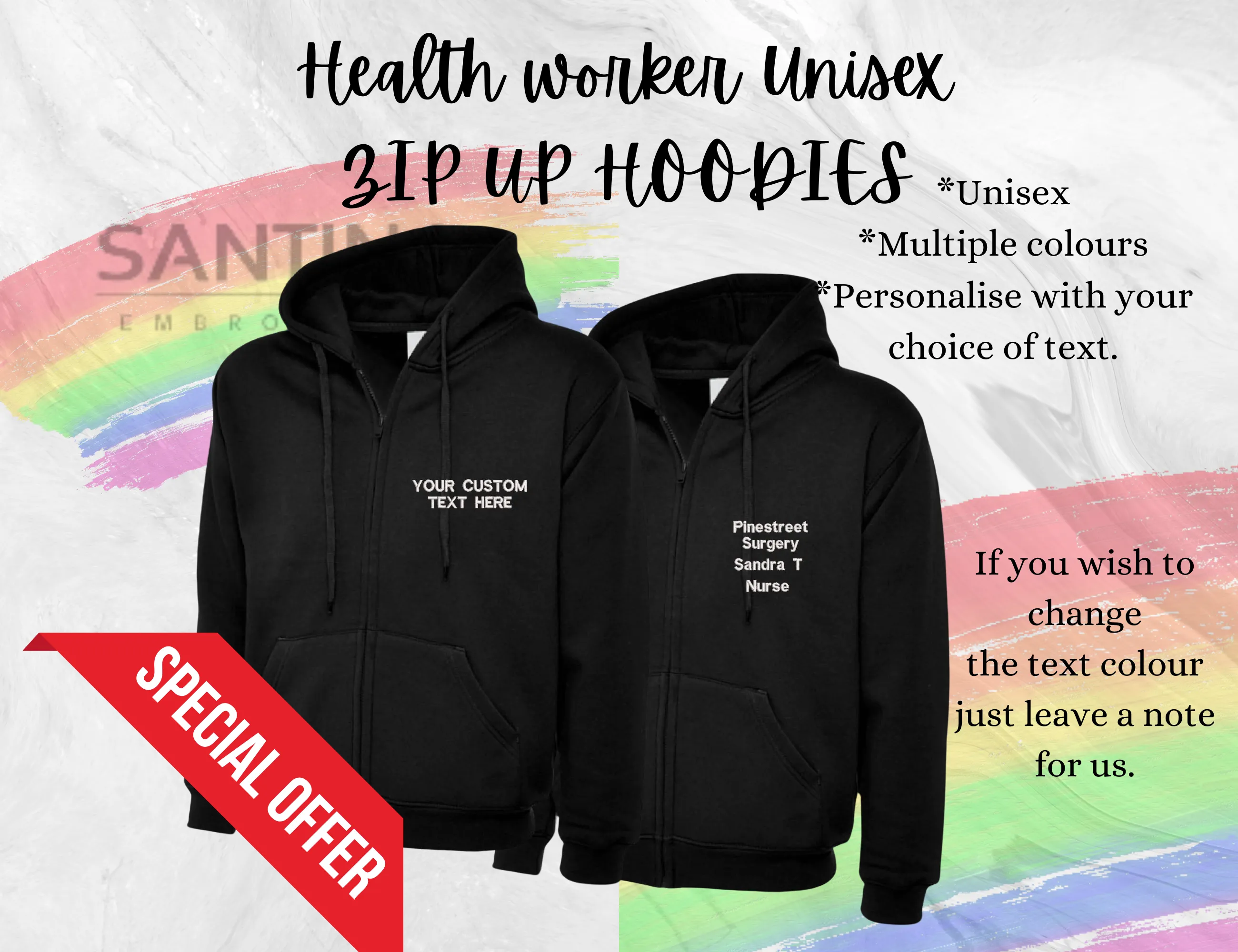 HealthCare Worker Custom UNISEX full zip FLEECE or HOODIE