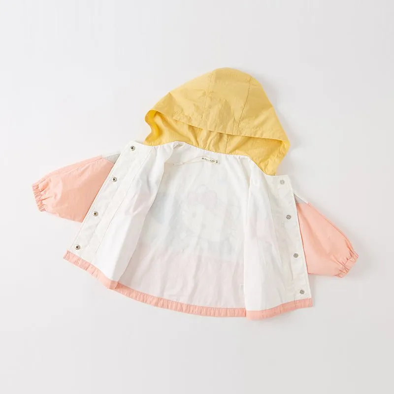 Hello Kitty Color Pop Girl Snap Button Pink Hooded Jacket