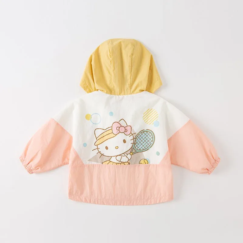 Hello Kitty Color Pop Girl Snap Button Pink Hooded Jacket