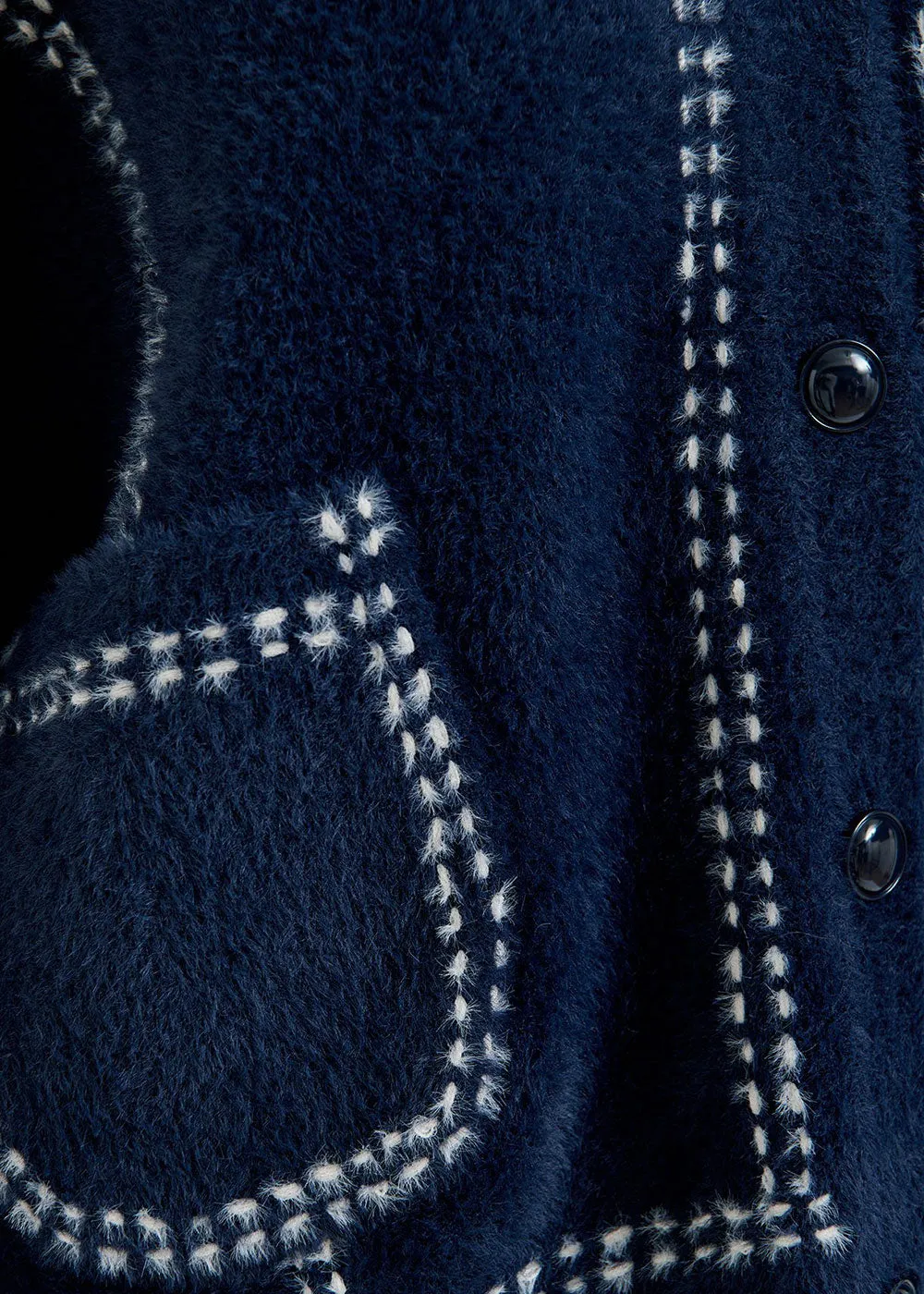 Hoops Contrast Stitch Knit - Dark Blue