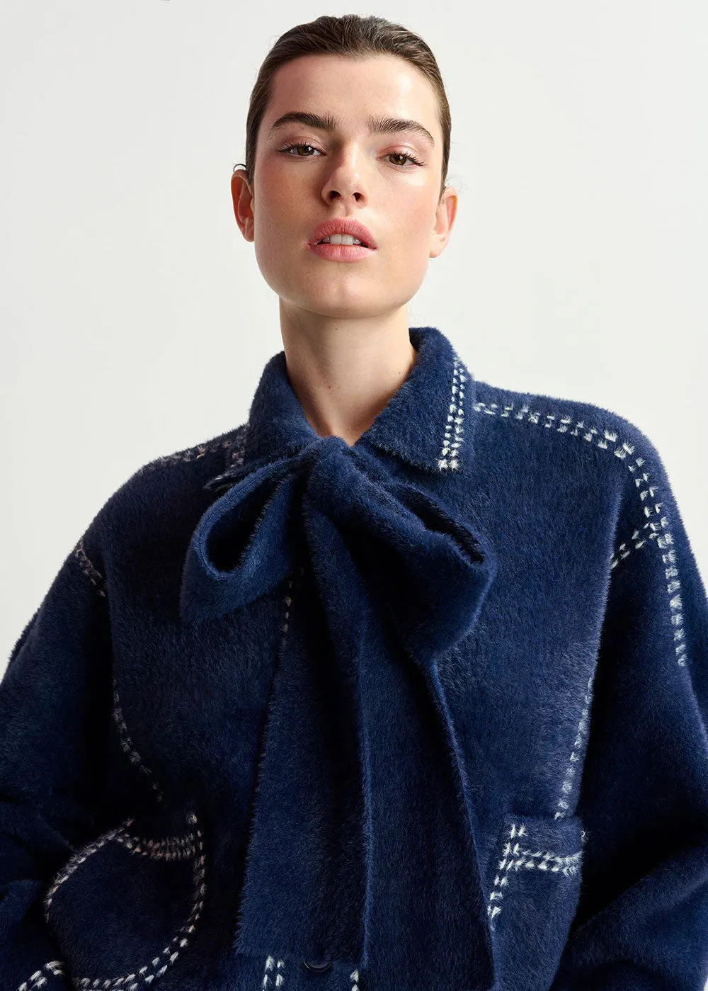 Hoops Contrast Stitch Knit - Dark Blue